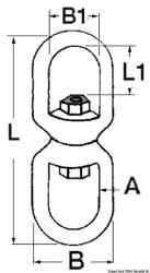 Giratoria, de doble ojo AISI 316 5 mm